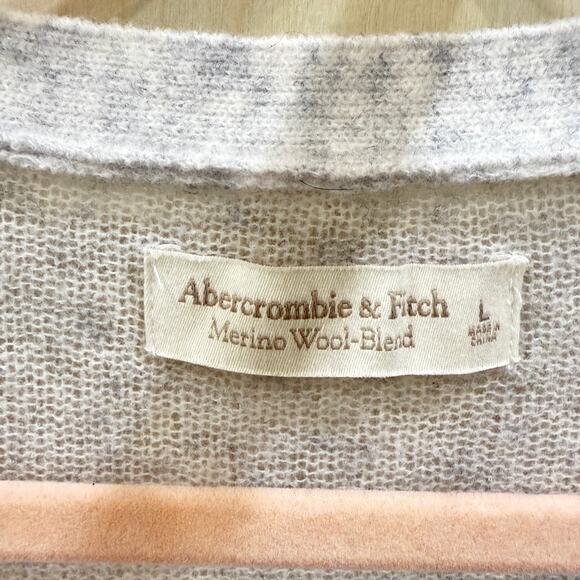 ABERCROMBIE & FITCH Merino Wool Blend Tank & Cardigan Set Size L Heather Grey - Picture 7 of 13